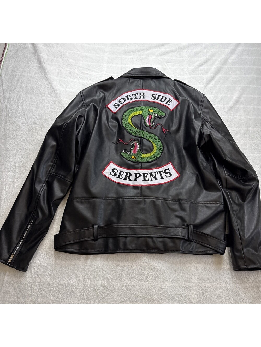 Jacket Faux Leather Serpents Riverdale Southside Side South Black Biker L